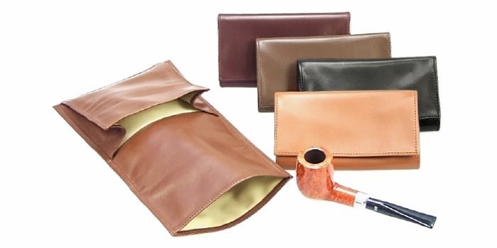 Lubinski - Busta Porta Tabacco ROLL UP Vitello - Marrone Chiaro