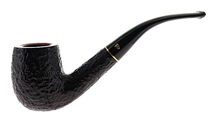 Pipa Savinelli Roma 606 KS, rusticata marrone, shape Billiard curva, filtro 9mm