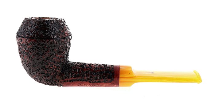 Pipa Mastro Geppetto by Ser Jacopo RUSTICATO marrone shape rounded bulldog