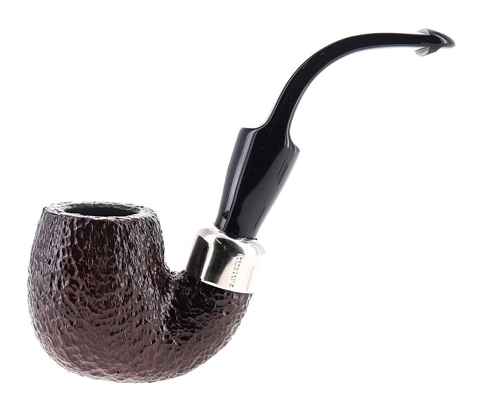 Pipa Savinelli - NEW DRY SYSTEM rusticata 614 shape Billiard molto curva, filtro 6mm