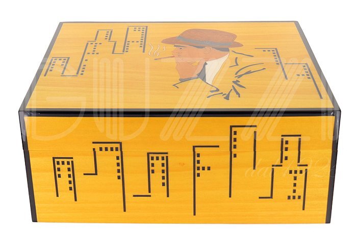 Gentili - Humidor Scatola Umidificata City Grattacieli per 50 Sigari o 100 Toscani