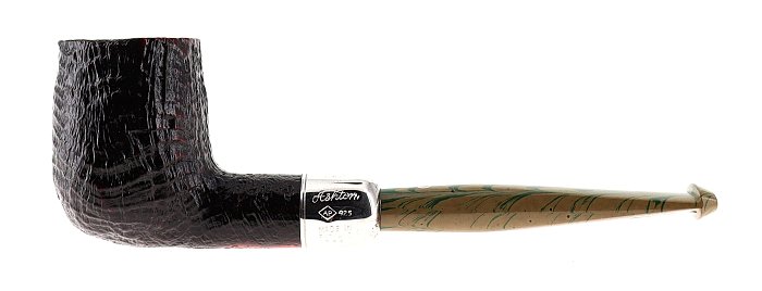 Pipa ASHTON BRINDLE XXX sabbiata marrone shape army billiard vera in argento