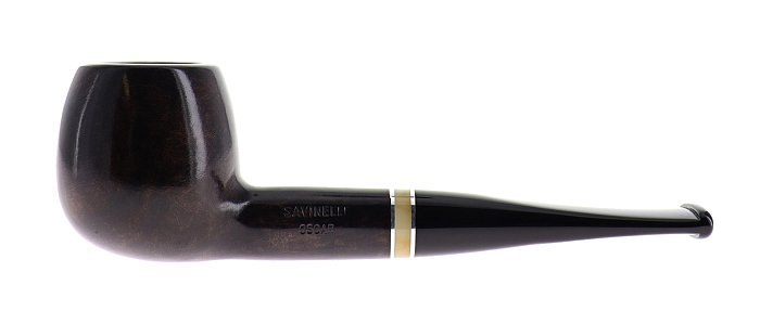 Pipa Savinelli Oscar 207 liscia, marrone scuro, shape Apple dritta, filtro 6mm