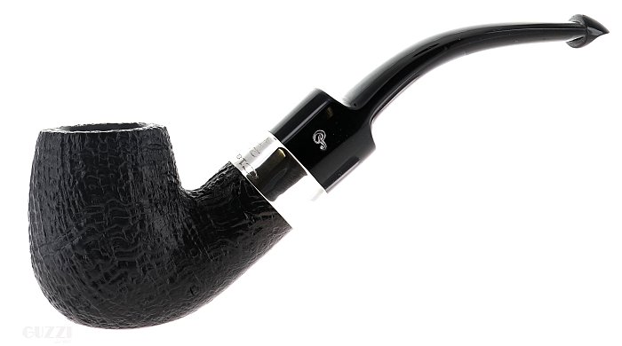 Pipa Peterson of Dublin CLASSIC LINE XL90 sabbiata nera shape bent con vera in argento