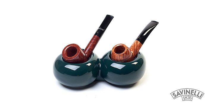 Savinelli - Portapipe GOCCIA a 2 posti in Ceramica Verde