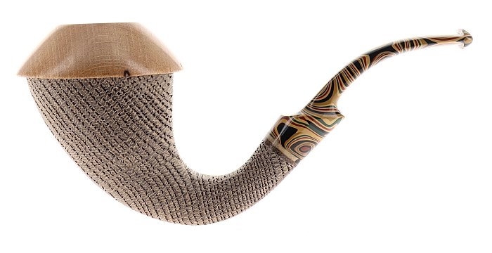 Pipa Mimmo Provenzano COLLECTION Morta Bog Oak shape calabash con 2 cup in radica