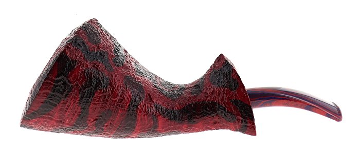 Pipa LA BIOTA sabbiata rossa e nera shape freehand oliphant