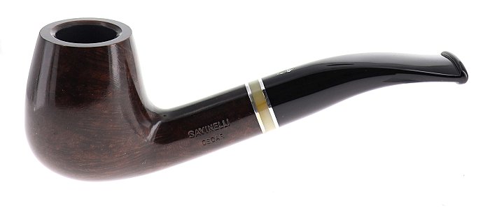 Pipa Savinelli Oscar 628 liscia, marrone scuro, shape Brandy curva, filtro 9mm