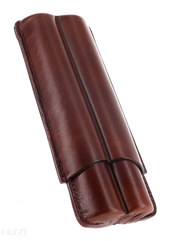 Lubinski - Porta Sigari scanalato in Cuoio - 2 Corona - Marrone