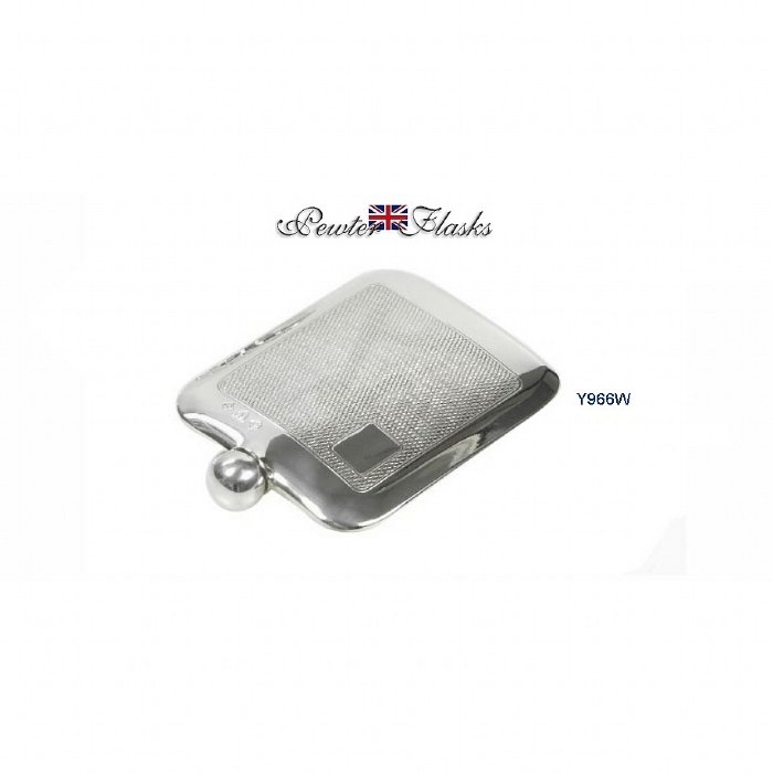 Lubinski - Fiasca 6 oz. Extrapiatta Grana di Riso in Peltro Inglese