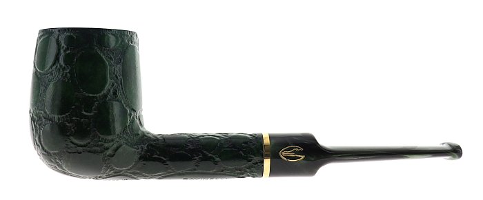 Pipa Savinelli ALLIGATOR 114 verde, finissaggio Alligator, shape Capiente Billiard dritta, filtro 6mm