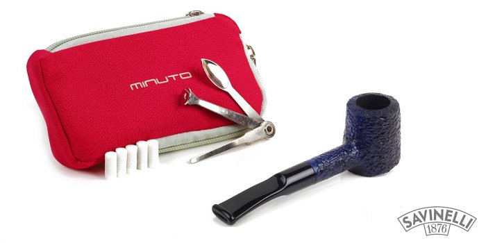 Pipa Savinelli - Minuto 310 Rusticata Blu con Kit PrimaPipa