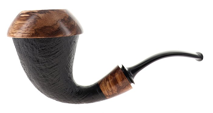 Pipa Piero Vitale ** 2 STELLE sabbiata nera shape calabash cap in zebrano