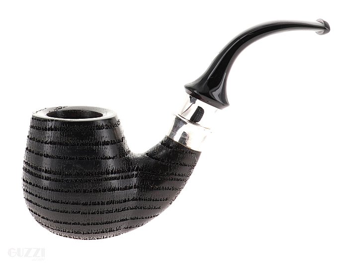 Pipa FIAMMA DI RE 3 CORONE ♛♛♛ Morta Bog Oak bent billiard doppia vera in argento