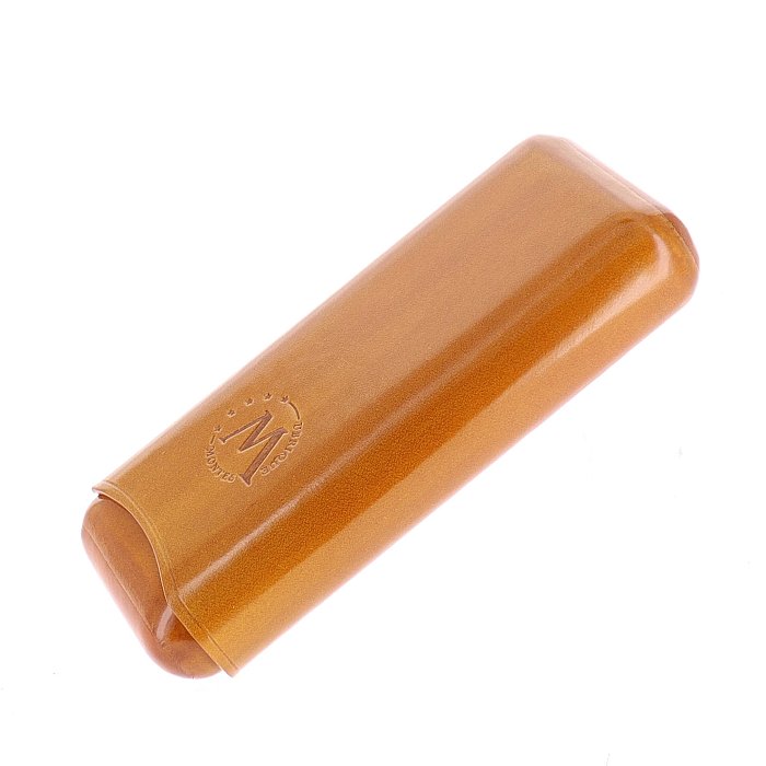 Lubinski - Porta Sigari liscio in Cuoio  - 2 Double Robusto - Avana