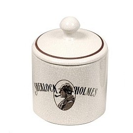 Lubinski - Vaso Porta Tabacco Cilindro in Ceramica Bianca Craquelè - Umidificato