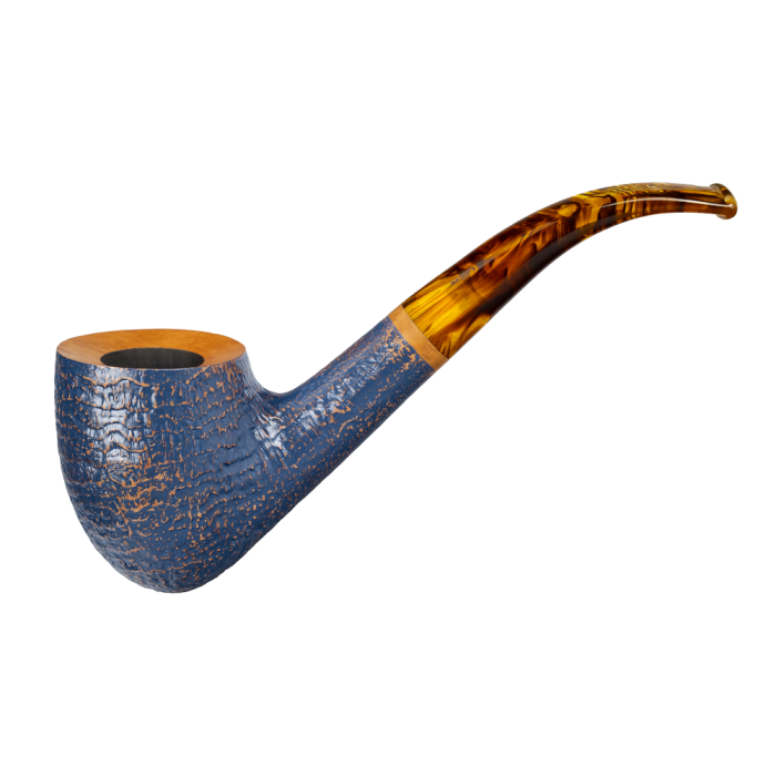 Pipa Vauen - Denim - Sabbiata Curva - Blue - Filtro 9mm