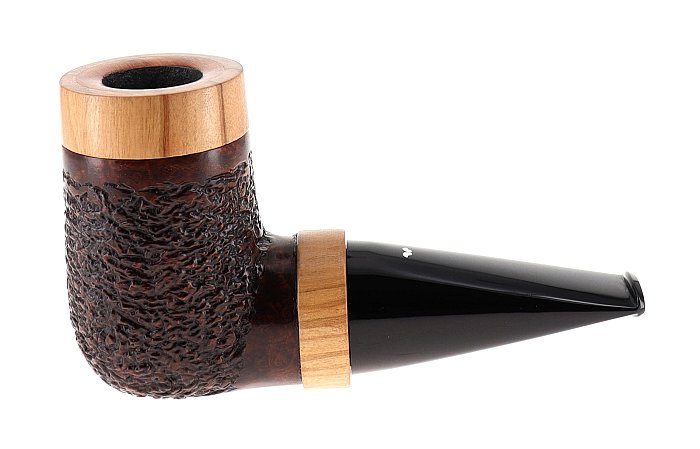 Pipa Caminetto 08.37 REVERSE CALABASH rusticata shape stand up chimney brucianaso