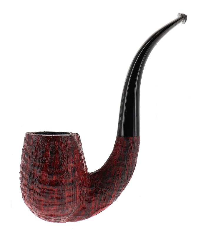 Pipa REGINA SCARLATTA sabbiata red/black contrast shape full bent billiard foro in curva
