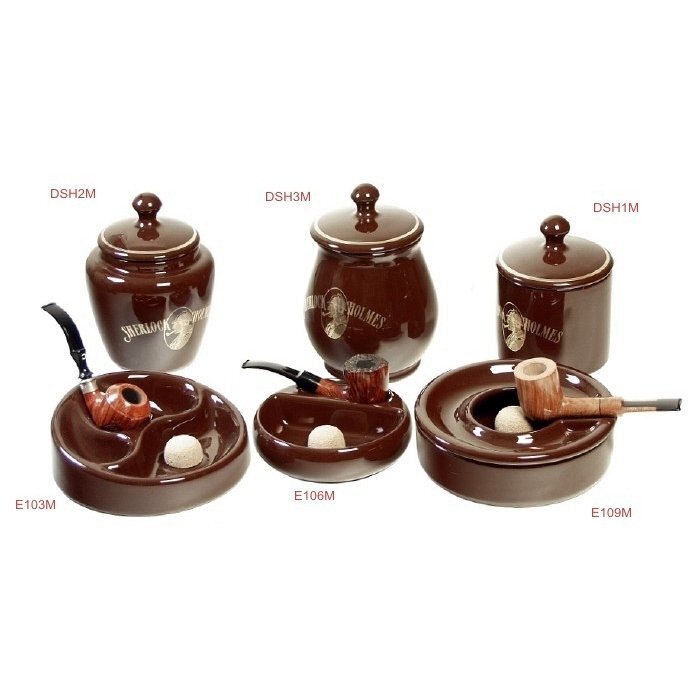 Lubinski - Vaso Porta Tabacco Bombato Grande in Ceramica Marrone - Umidificato
