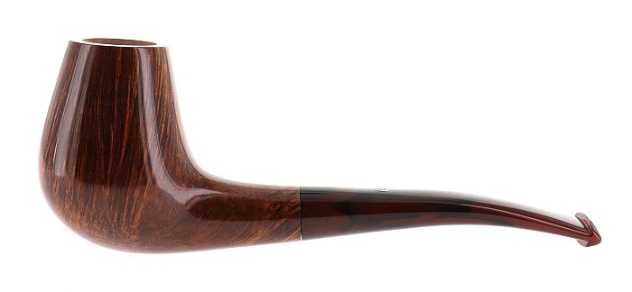 Pipa Ser Jacopo dalla Gemma SMERALDO FIAMMATA liscia marrone shape brandy semicurva