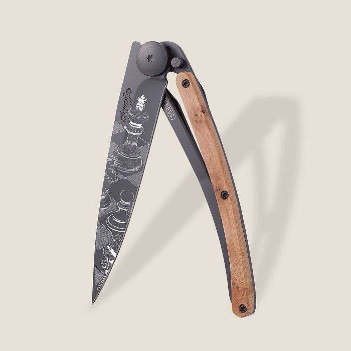 Deejo - Coltello 37G Chess - Legno di Ginepro