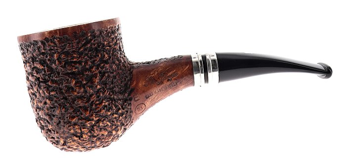 Pipa Ser Jacopo dalla Gemma R1 E IMAGO LEONARDO rusticata marrone shape hawkbill semicurva vera in argento
