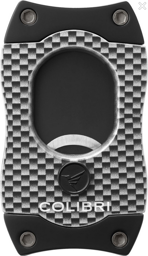 Colibri - Taglia Sigari - S-Cut CARBON FIBER - Bianco Silver
