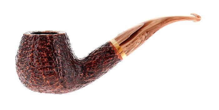 Pipa Savinelli Dolomiti 645 KS rusticata marrone shape bent brandy filtro 9mm