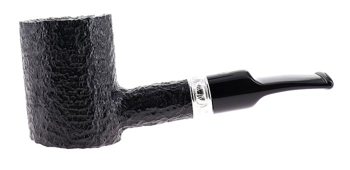 Pipa Savinelli TREVI 311 Poker Semicurva, rusticata nera, filtro 6mm