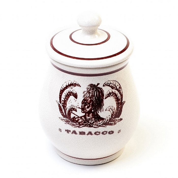 Savinelli - Vaso Porta Tabacco Grande INDIAN in Ceramica Decorata