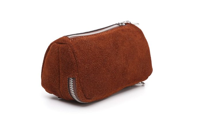 Savinelli - Astuccio Pipa e Tabacco in Pelle Scamosciata MARRONE Tiger