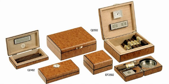 Toscano - Scatola Umidificata in Legno radica madrona per 10 Toscani