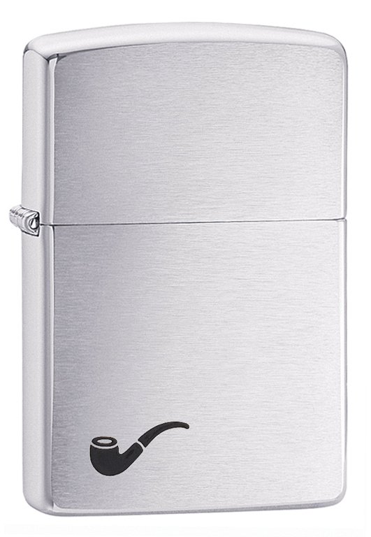 Zippo Pipa Logo Cromo Satinato