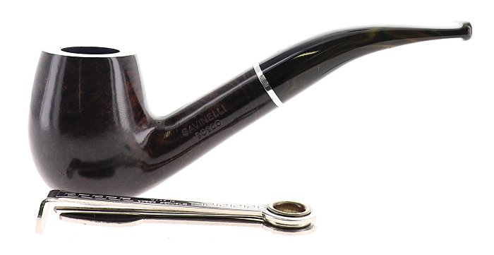 Pipa Savinelli Bosco 670 liscia, marrone scuro, shape Egg curva, filtro 6mm