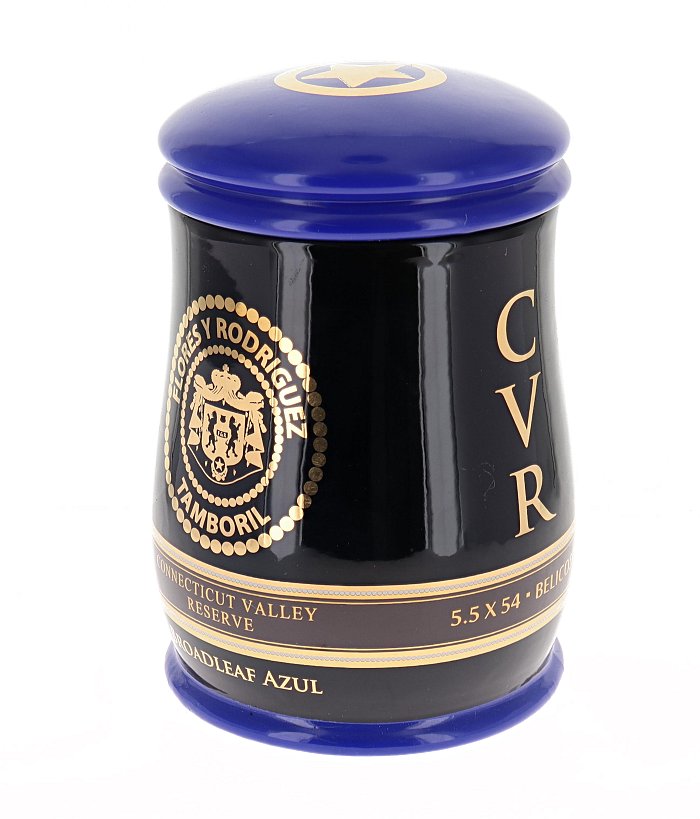 Giara Humidor in porcellana - FLORES I RODRIGUEZ TAMBORIL - Nero/Blu