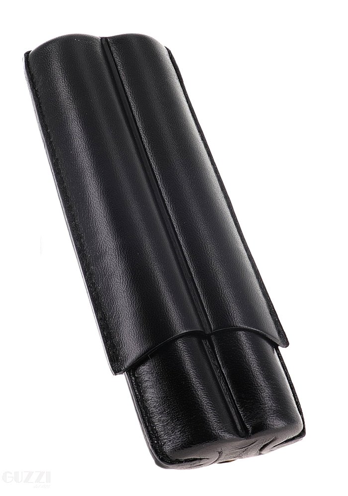 Lubinski - Porta Sigari scanalato in Cuoio - 2 Corona - Nero