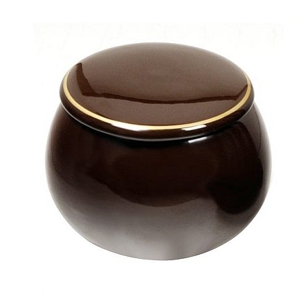 Lubinski - Vaso Porta Tabacco Palla in Ceramica Testa di Moro - Umidificato