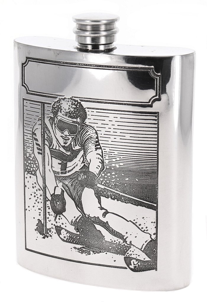 Arcadia - Fiasca in Peltro Inglese 6 oz - scena Sci