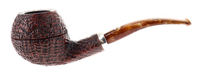Pipa Il Ceppo GRUPPO 1 sabbiata marrone shape rhodesian semicurva con vera in argento