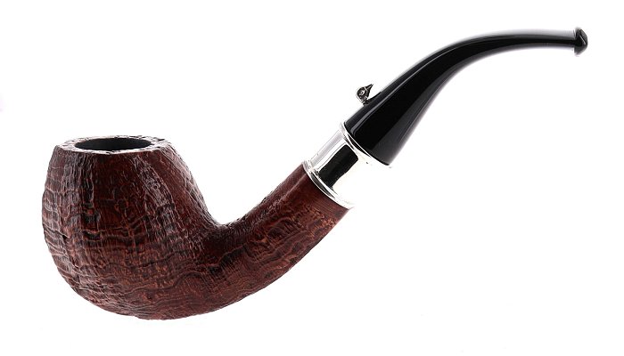 Pipe L'Anatra dalle Uova d'Oro CALENDA 2025 sabbiata marrone shape frehand half bent apple vera in argento