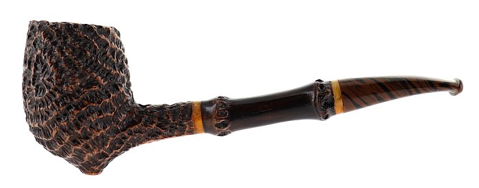 Pipa Sesa *** BAMBOO rusticata fake sabbiata marrone shape freehand cutty