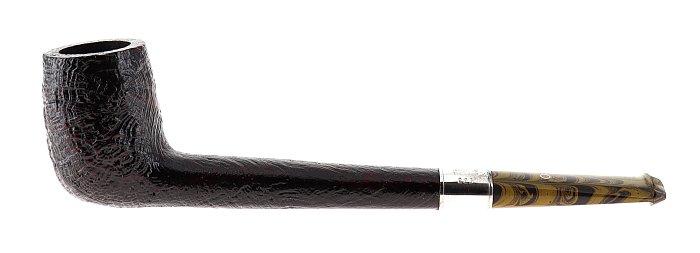 Pipa ASHTON BRINDLE XX sabbiata marrone shape stand up canadese vera in argento